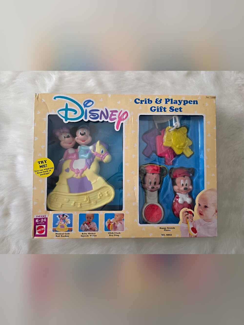 Disney Babies Mickey Minnie Crib Rocker & Playpen Gift Set